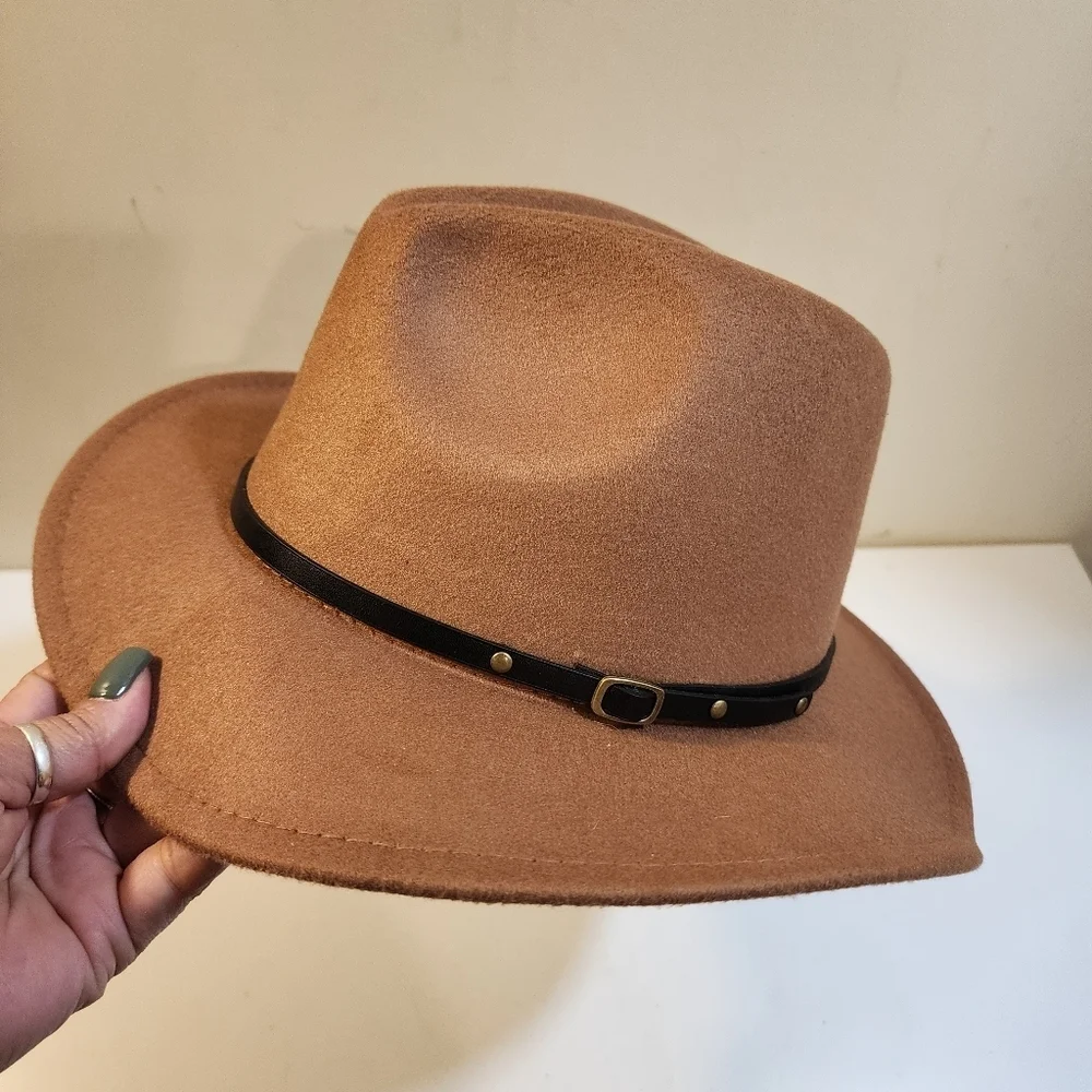 Women's Tan  Fedora Hat Cotton Blend